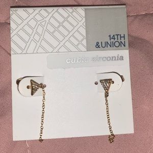 Gold chain earrings